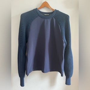 Navy blue size small mixed fabric sweater